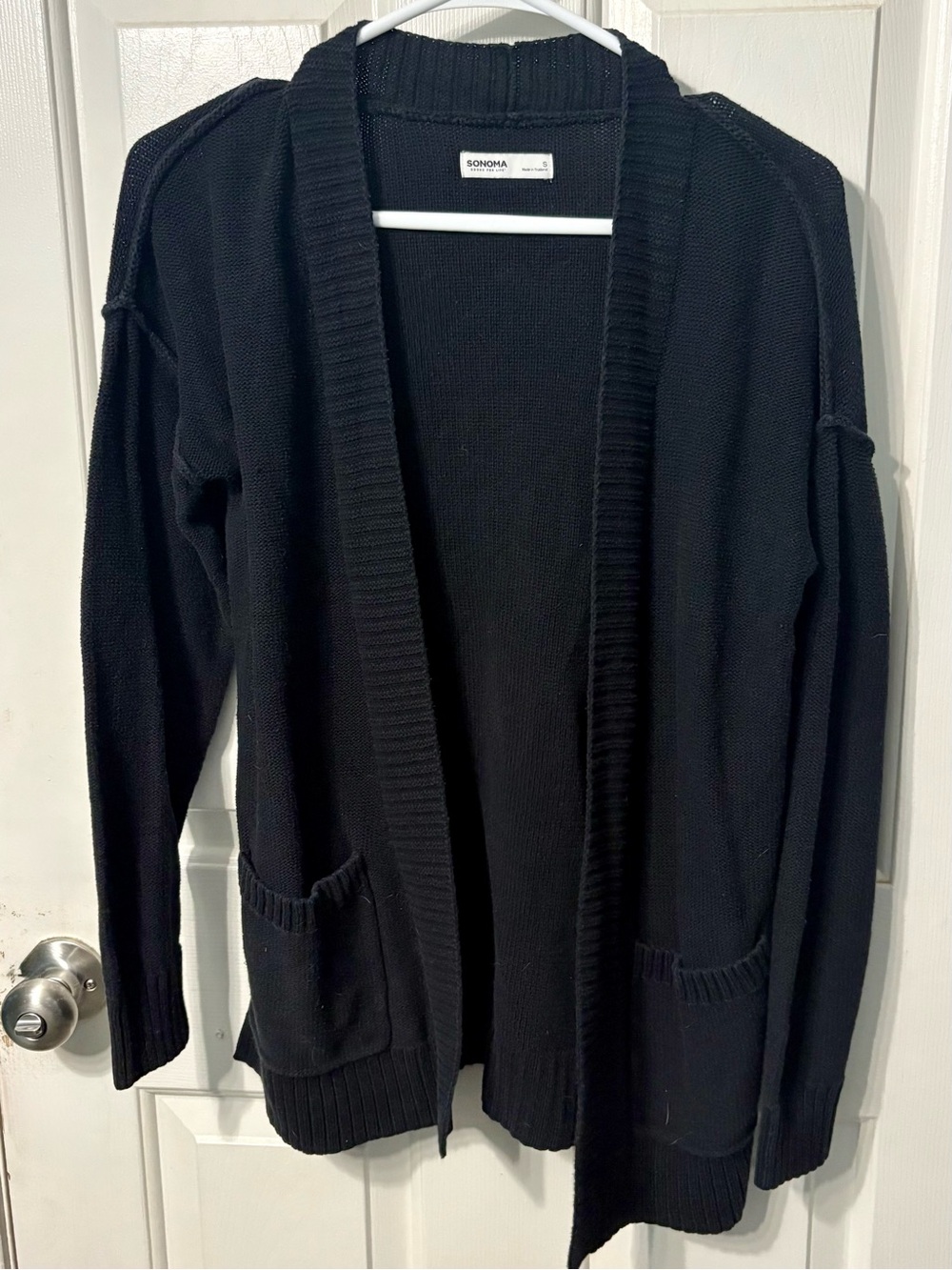 Sonoma Open-Front Black Cardigan Sweater